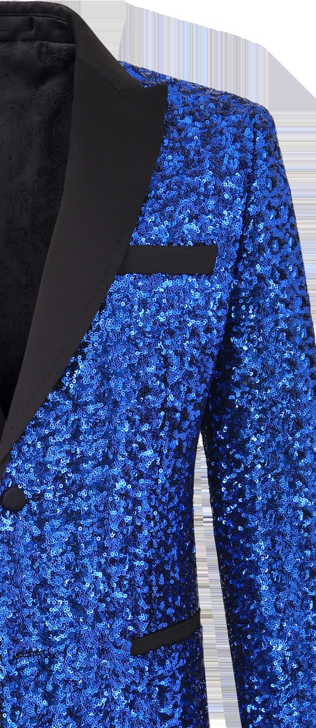 Festliches Paillettensakko Blau - Bild 5