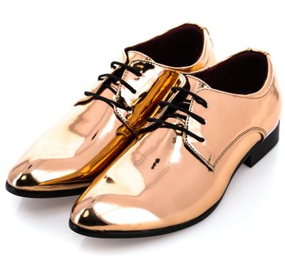 Lackschuhe Roségold Metallic