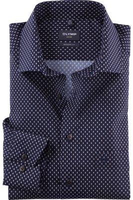 OLYMP Luxor, Businesshemd, Modern Fit, Global Kent, Dunkelblau (Micro-Print)