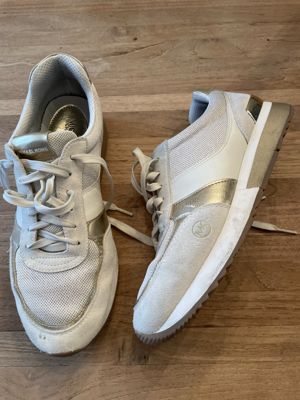 Michael Kors Sneaker (weiß/hellgrau mit Goldakzenten)