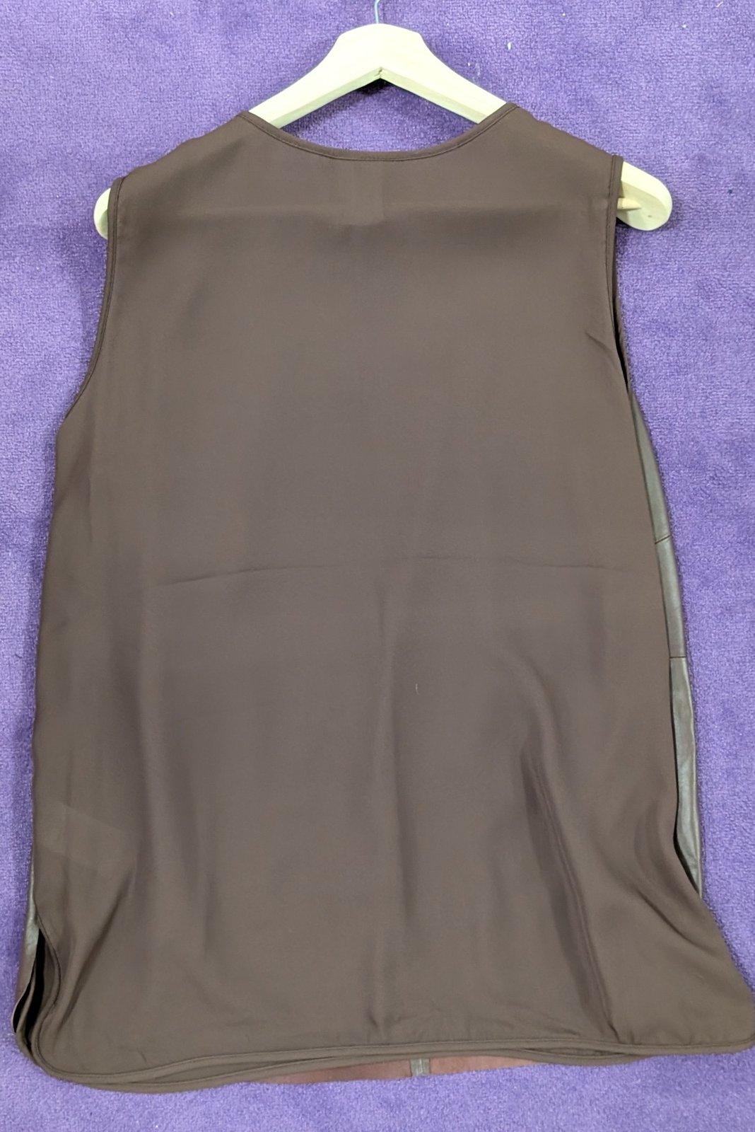 Tanktop mit Vorderseite aus Lammnappa-Leder - Bild 2