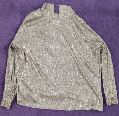BODYFLIRT Silberne Paillettenbluse