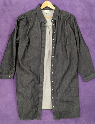 bonprix Dunkelgraues Hemdblusenkleid