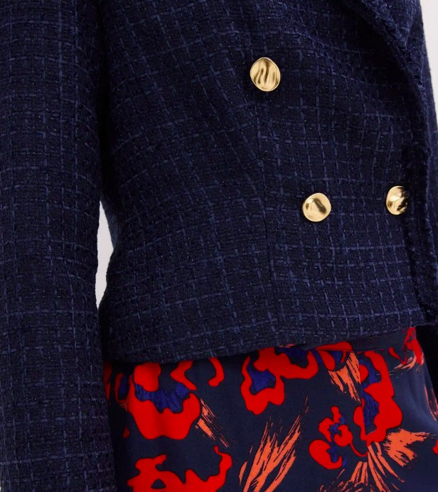 Bouclé-Blazer mit dekorativen Knöpfen - Bild 4