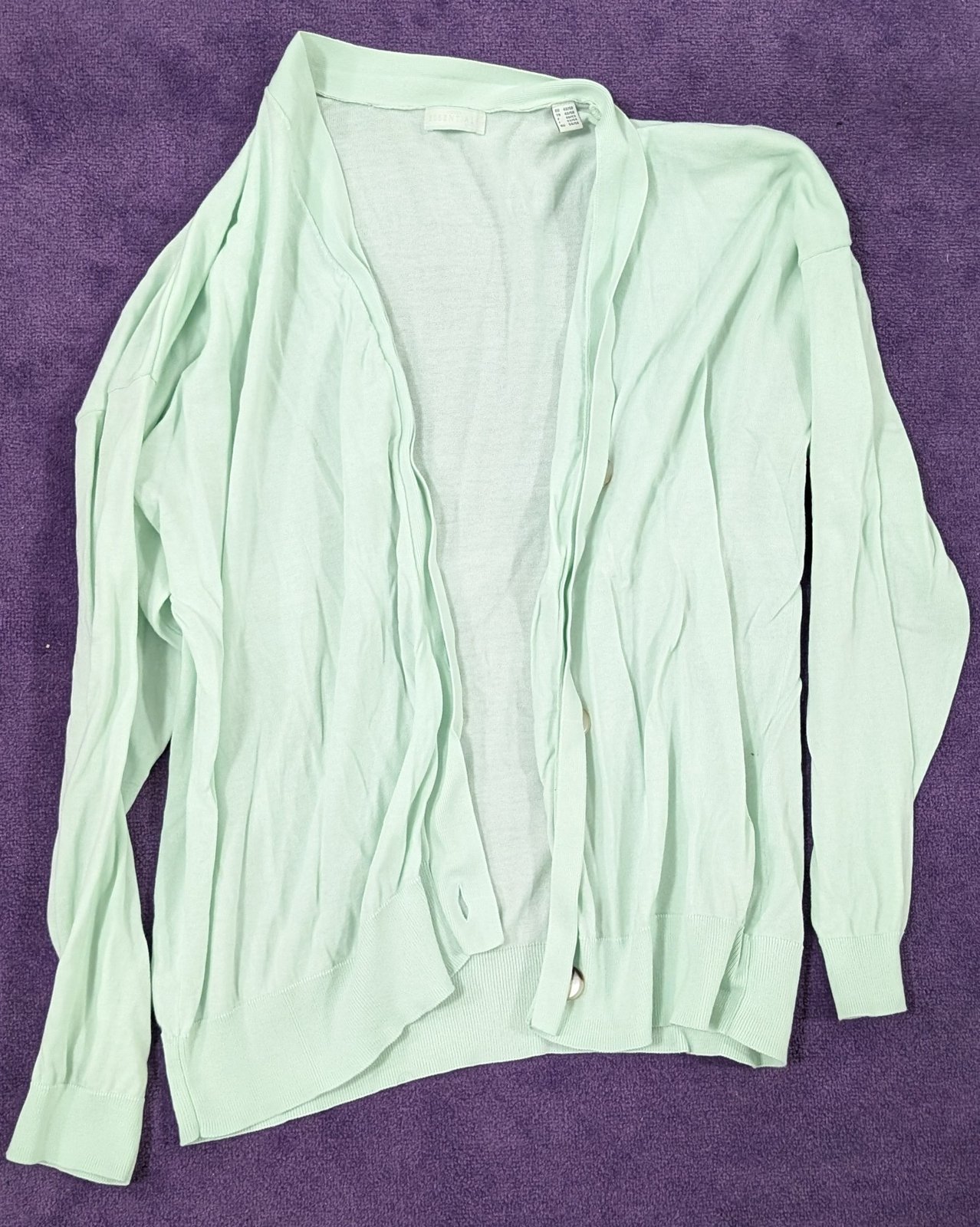 ESSENTIALS Mintgrüne lange Strickjacke - Bild 1