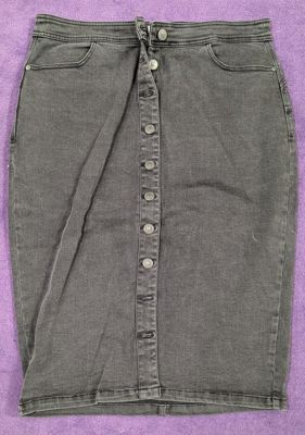 Jeansrock mit Knöpfen, anthrazit