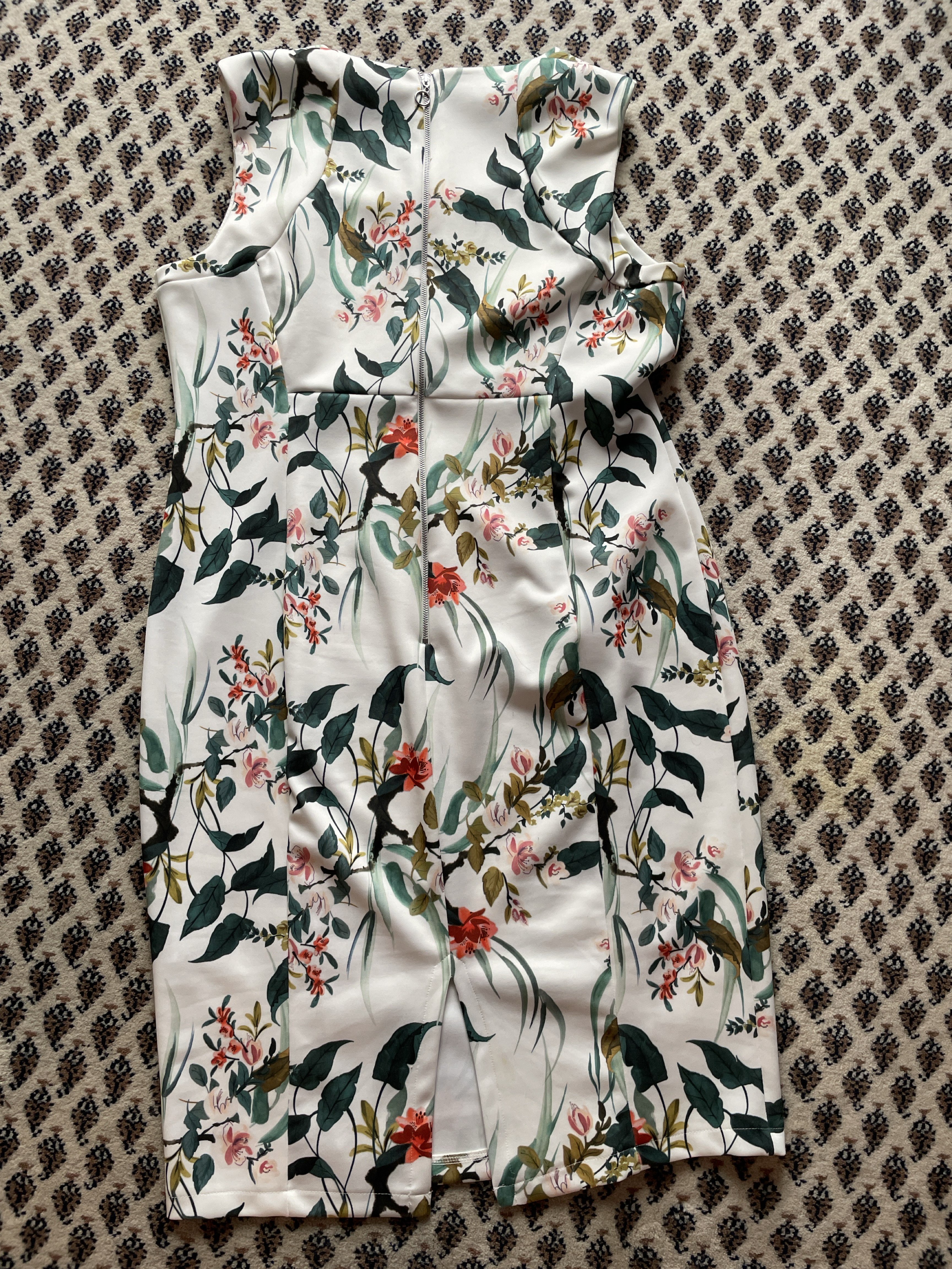 Knielanges ärmelloses Bodycon-/Sheath-Dress mit floralem Print und Rückenreißverschluss - Bild 2