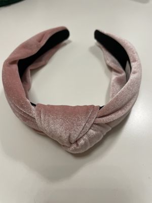 Knotted Headband aus satiniertem Stoff in Rosa