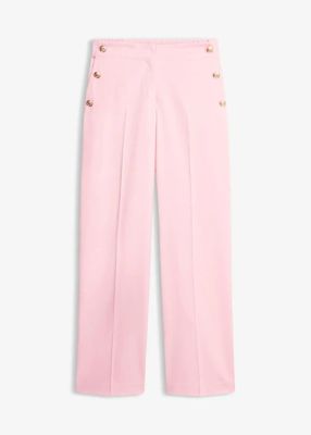 Marlenehose mit dekorativen Knöpfen aschrosa