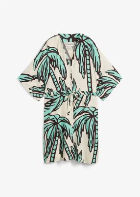 Minikleid mit Kimono-Ärmeln dunkelblau floral