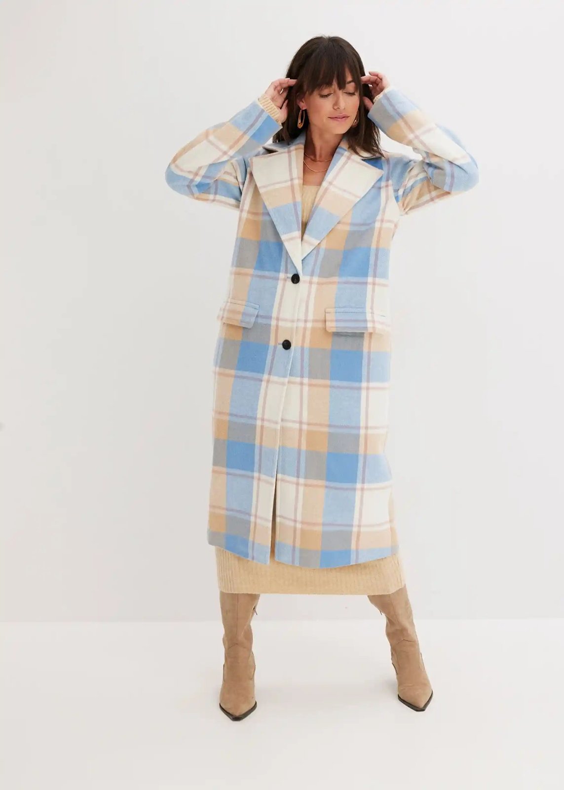 Oversize-Mantel, brilliantblau kariert - Bild 2