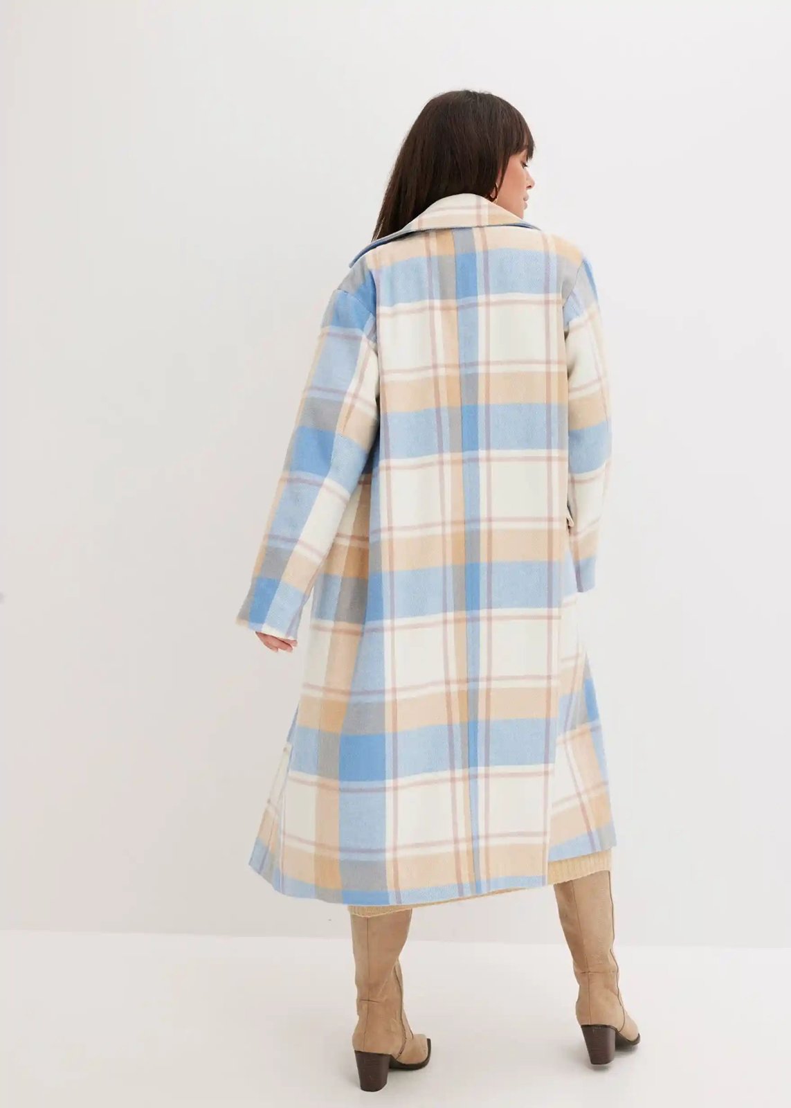 Oversize-Mantel, brilliantblau kariert - Bild 3