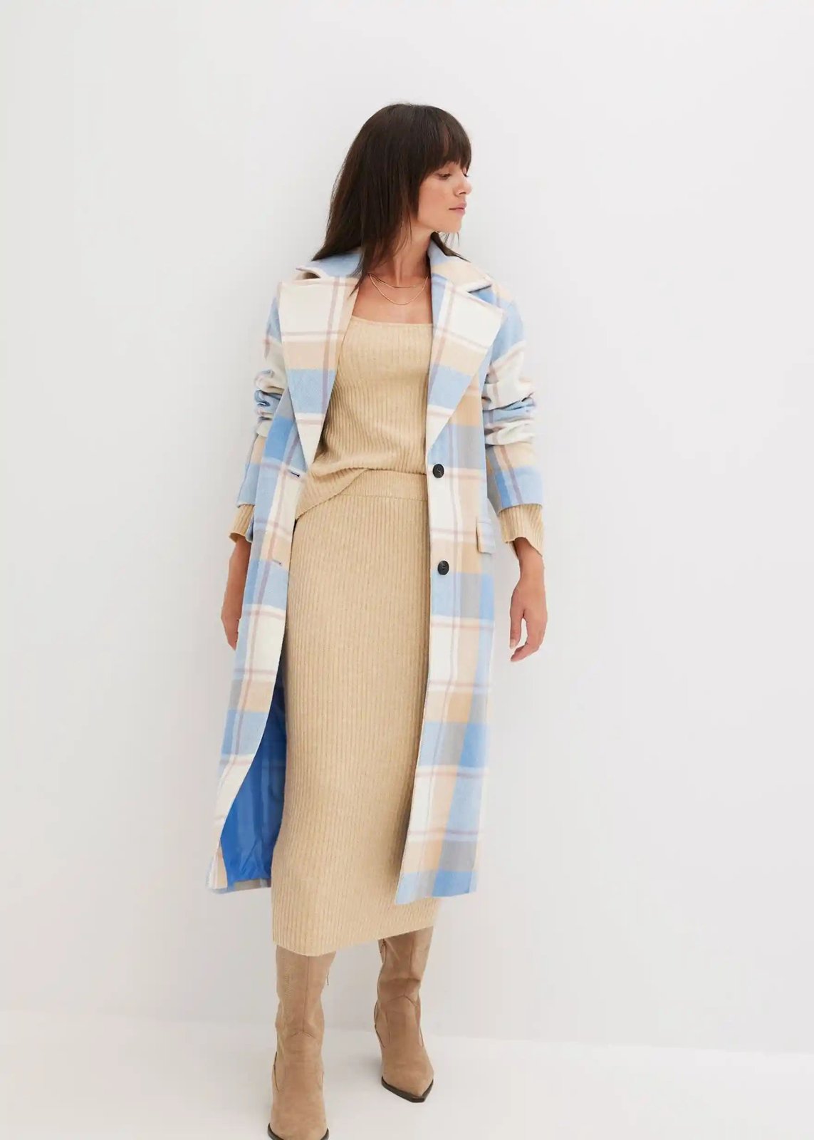 Oversize-Mantel, brilliantblau kariert - Bild 4