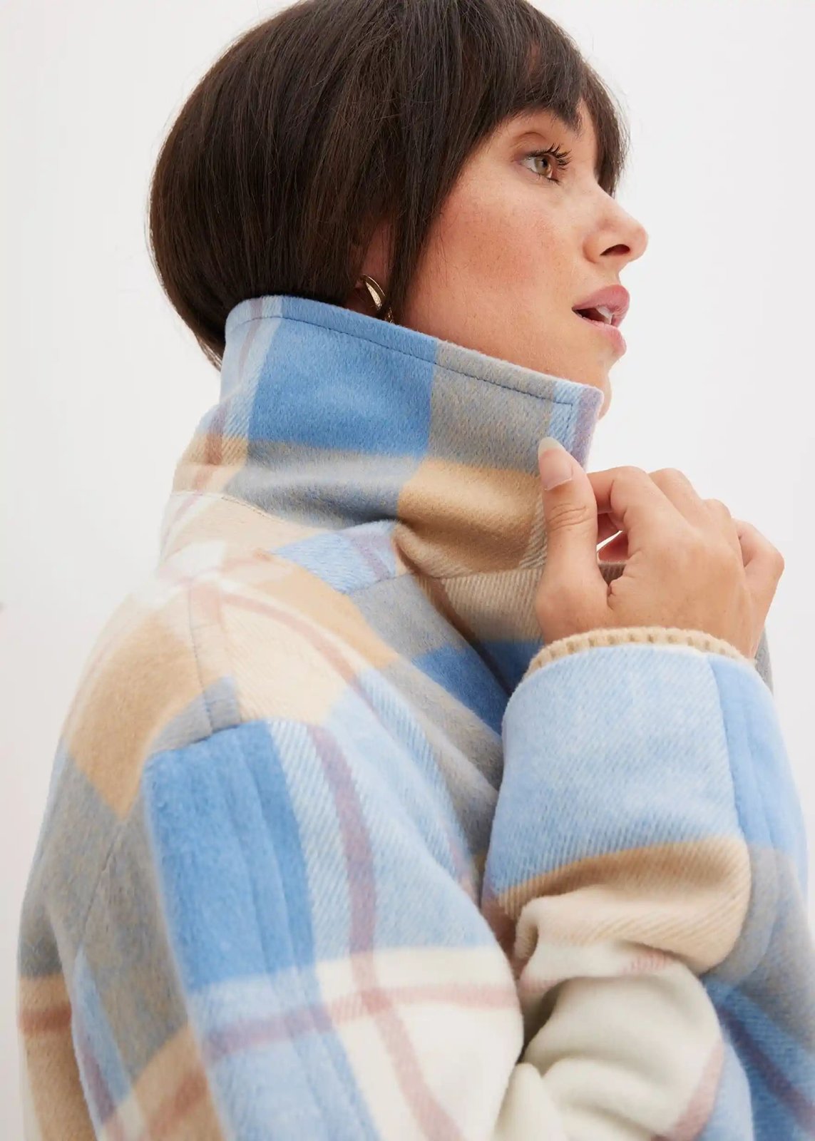 Oversize-Mantel, brilliantblau kariert - Bild 5