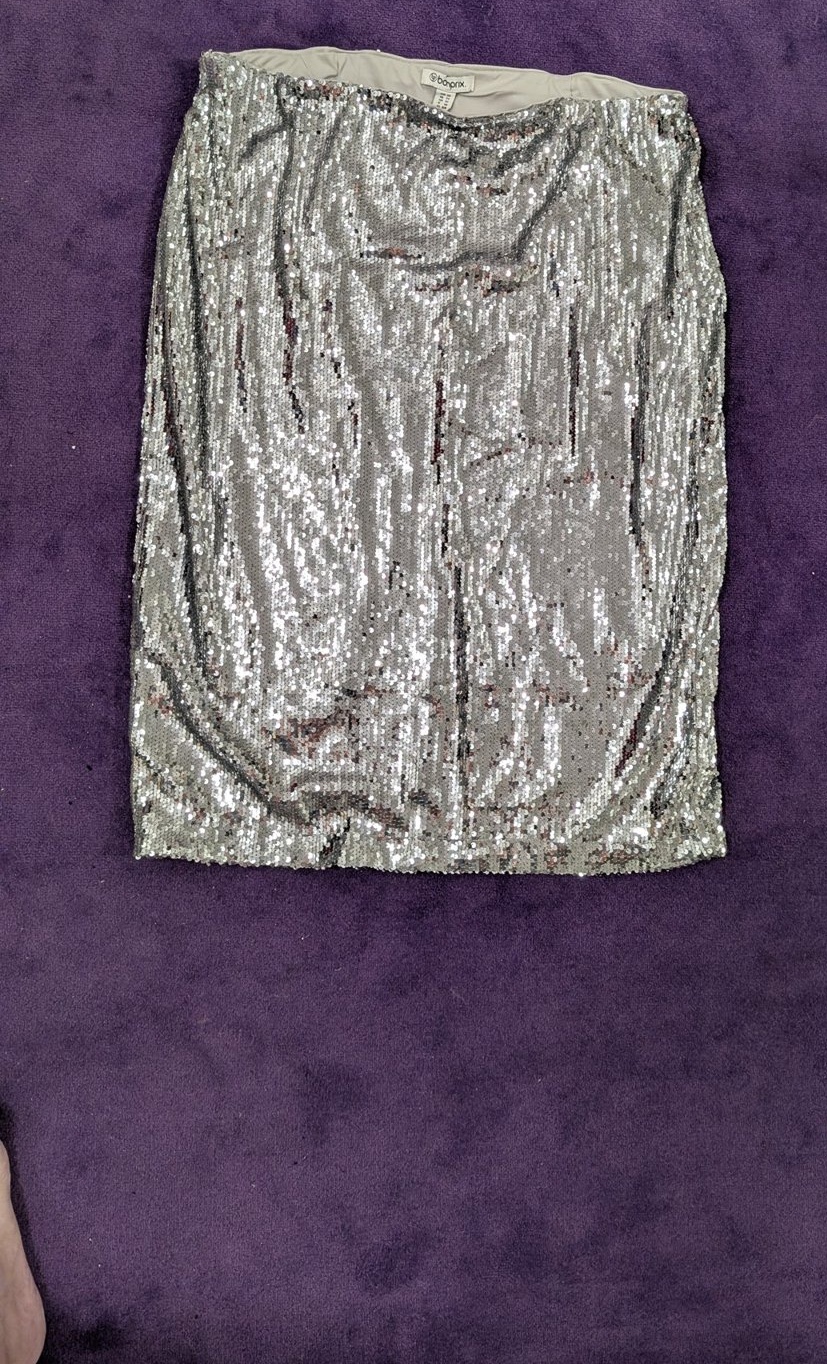 Paillettenrock, silber - Bild 1