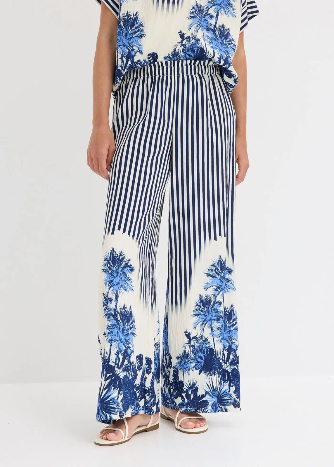 Palazzo-Hose blau/wollweiß gestreift - Bild 2