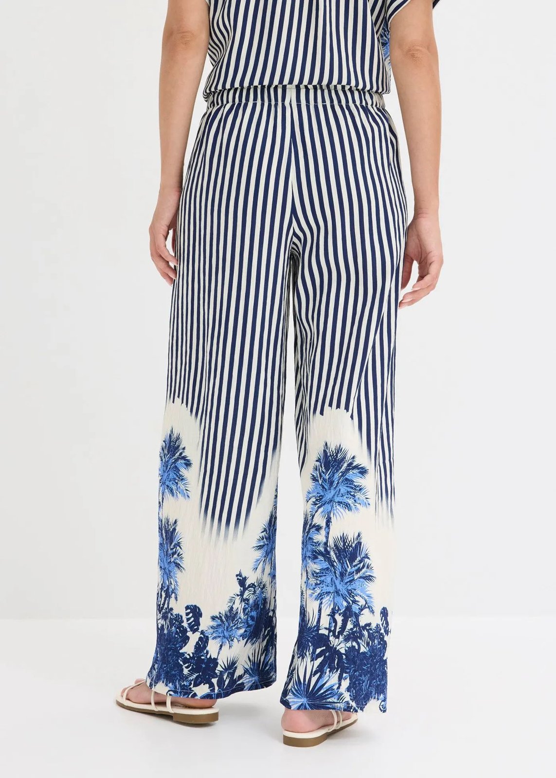 Palazzo-Hose blau/wollweiß gestreift - Bild 3