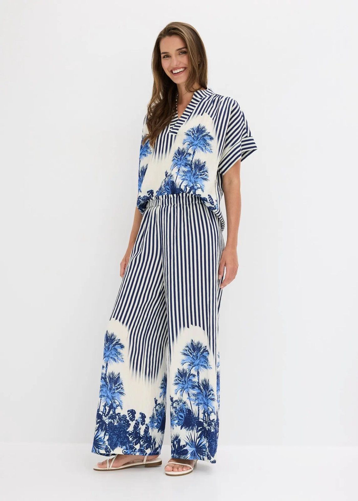 Palazzo-Hose blau/wollweiß gestreift - Bild 4
