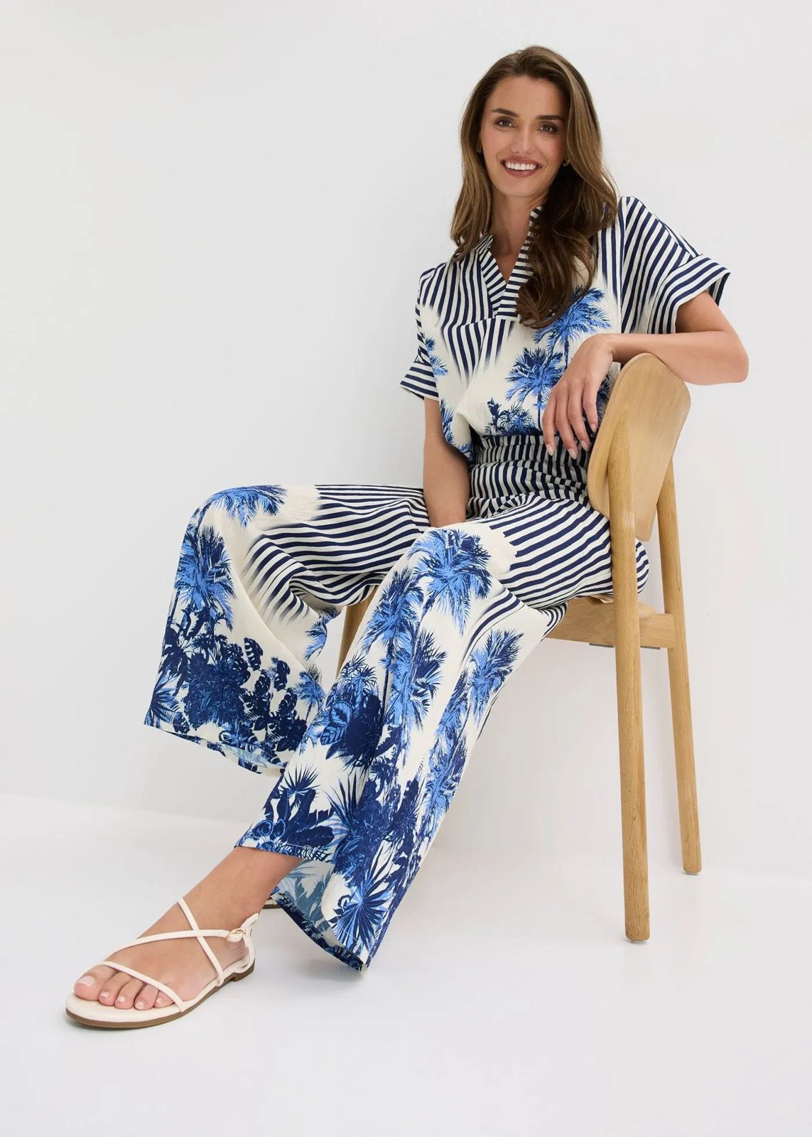 Palazzo-Hose blau/wollweiß gestreift - Bild 7