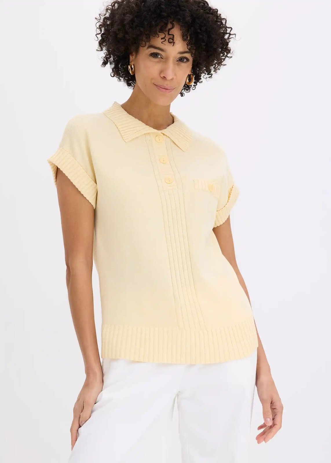 Polo-Pullover pastellgelb - Bild 2