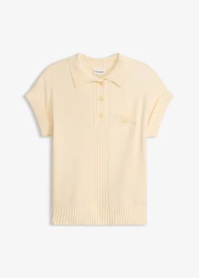 Polo-Pullover pastellgelb