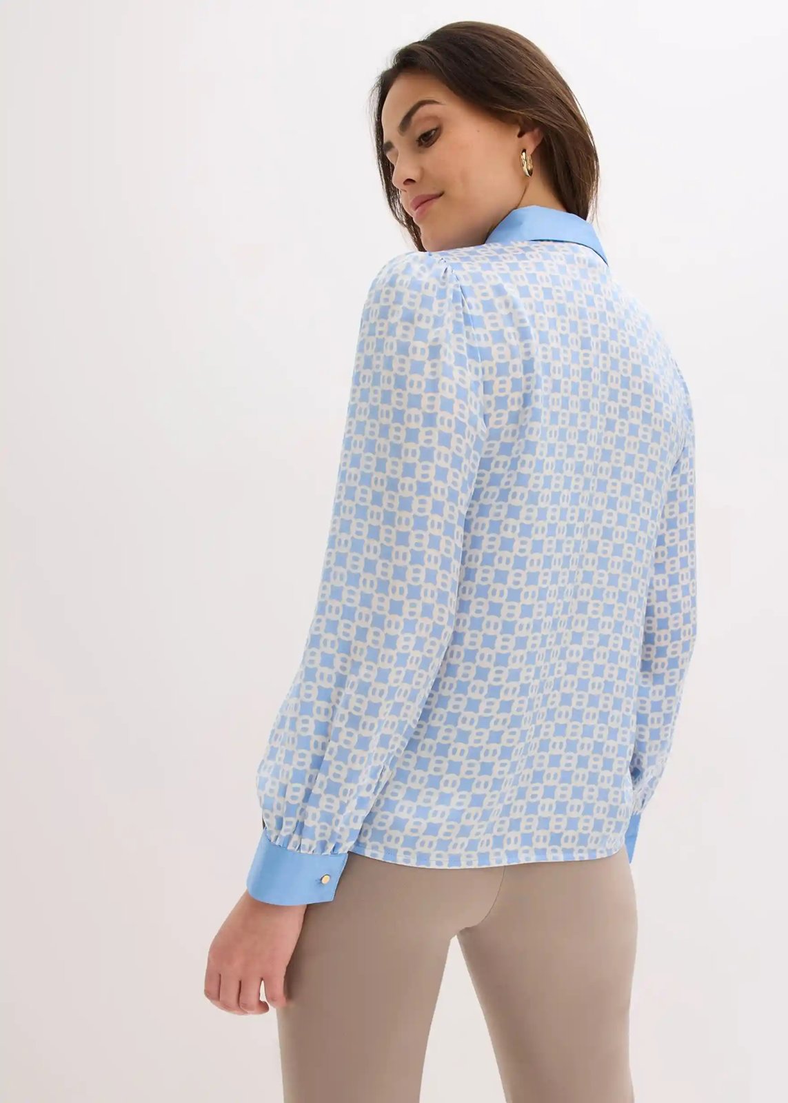 Satinbluse mittelblau - Bild 3