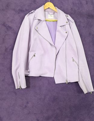 Sheego by Miyabi Kawai Lilafarbene Bikerjacke