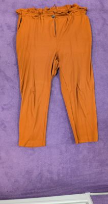 Sheego Rostbraune Paperbag-Hose
