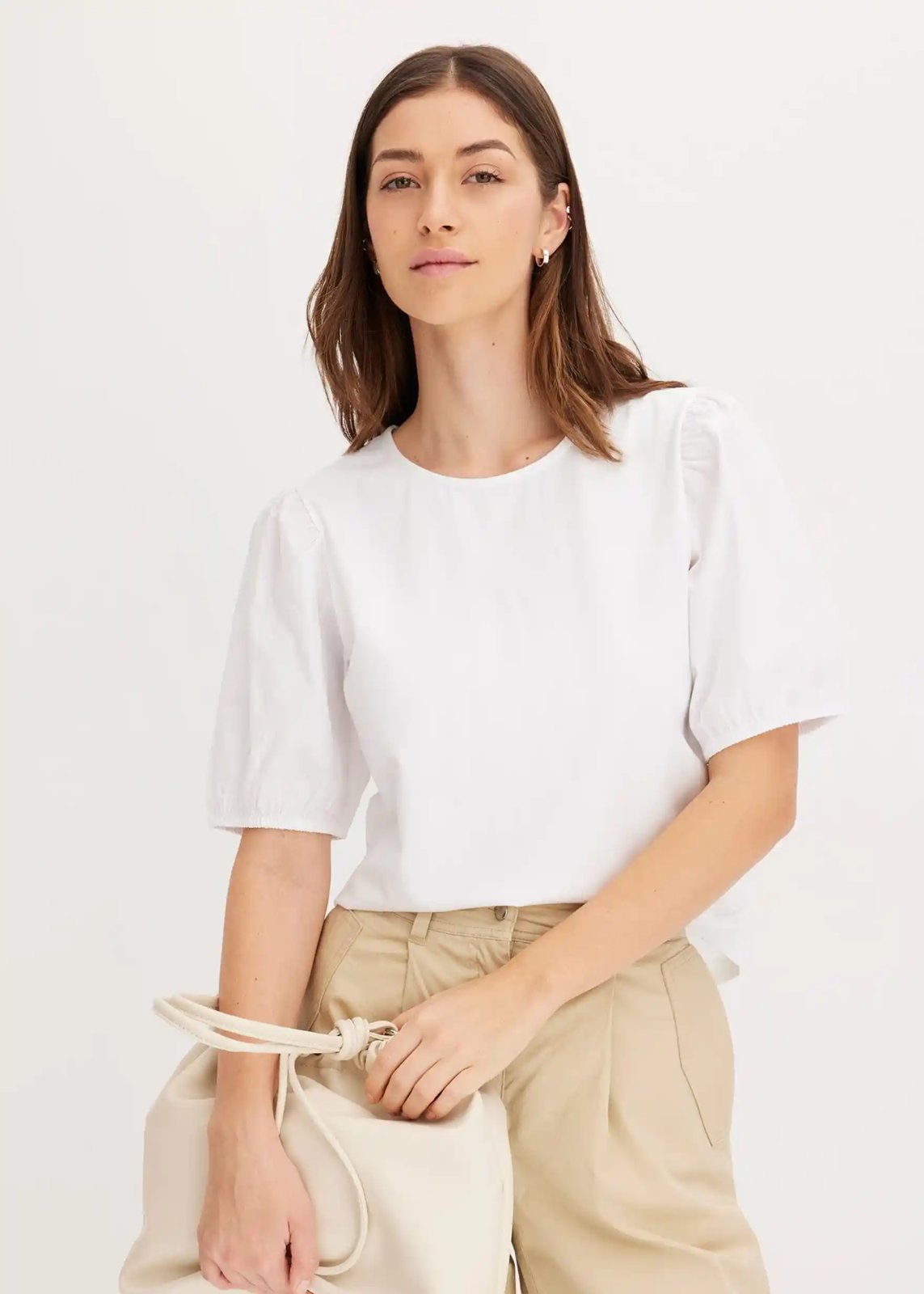 Shirt mit Ballonärmeln weiß - Bild 3