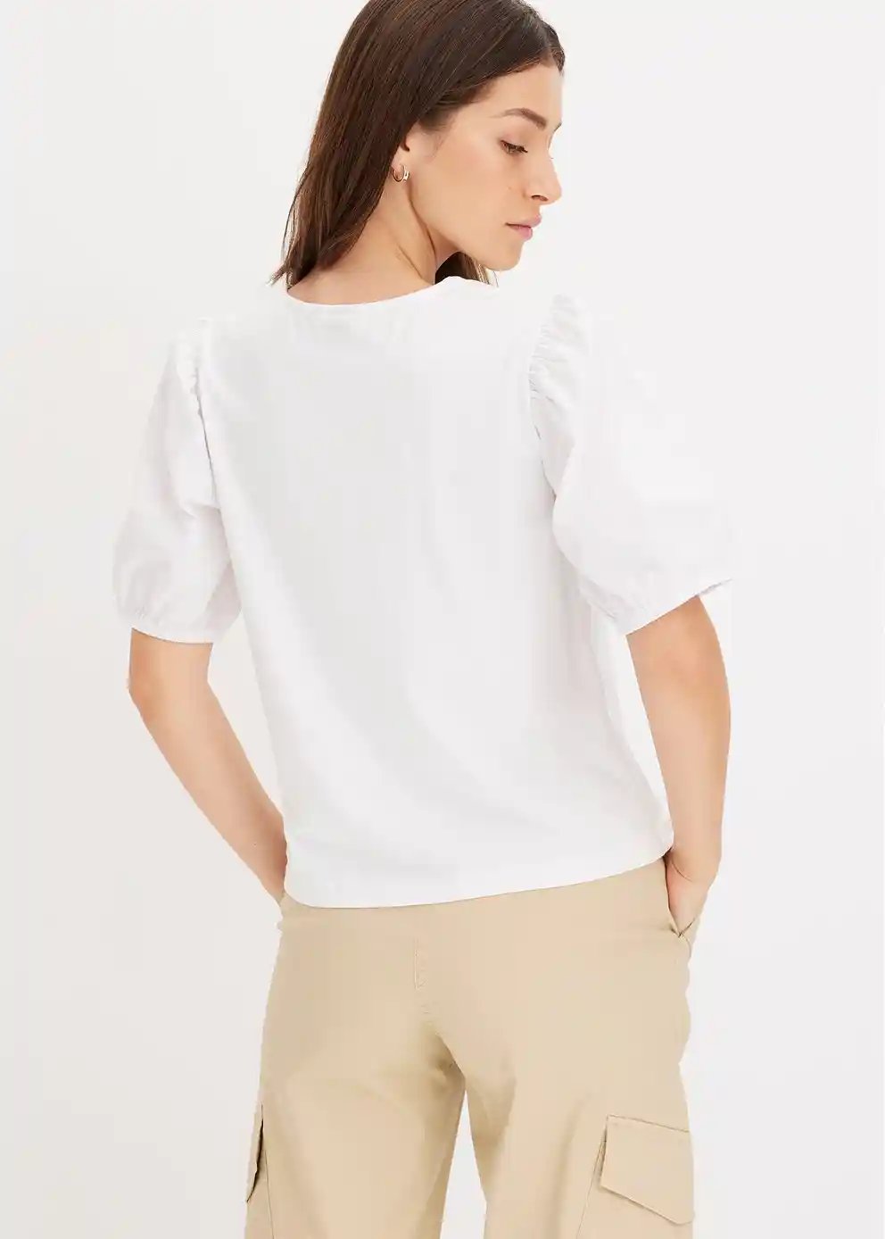 Shirt mit Ballonärmeln weiß - Bild 4