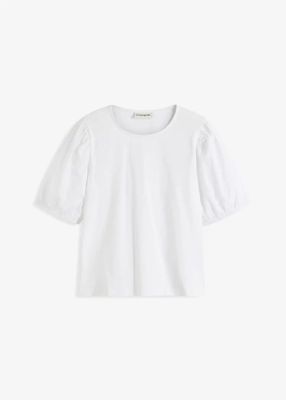 Shirt mit Ballonärmeln weiß