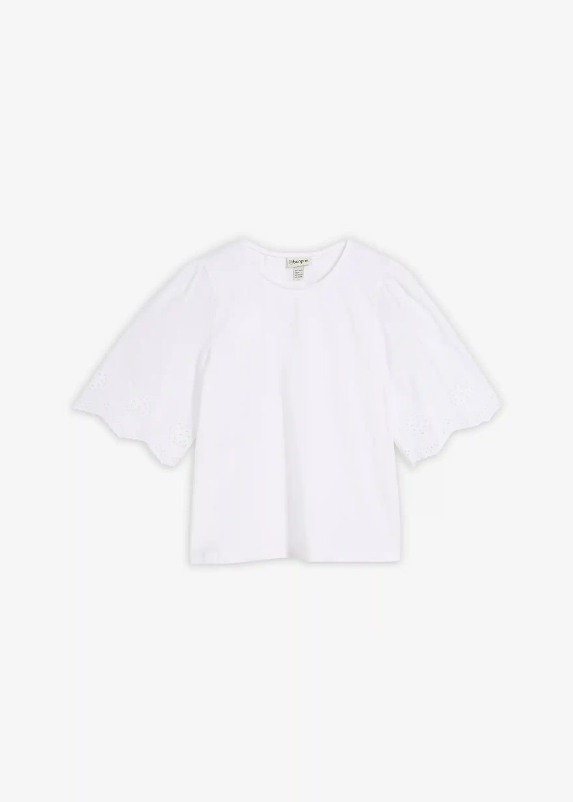 Shirt mit Lochstickerei weiß - Bild 1