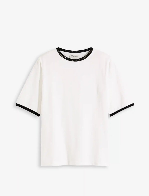 Shirt mit Spitzenborte
