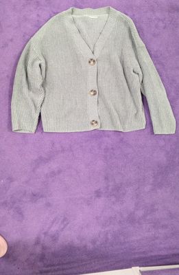 Strickjacke, hellgrau