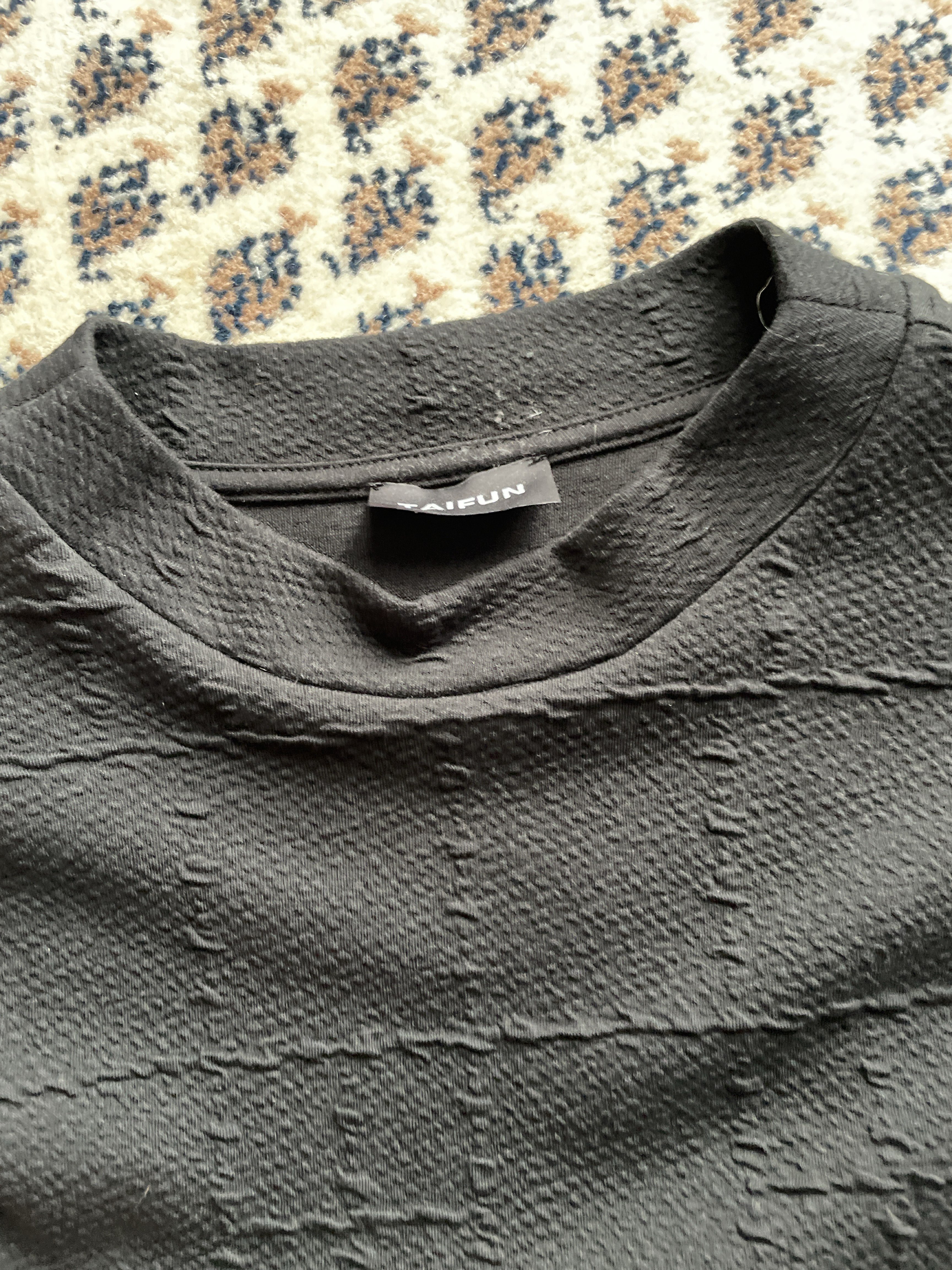 Sweatshirt-Kleid mit Struktur, Schwarz - Bild 2