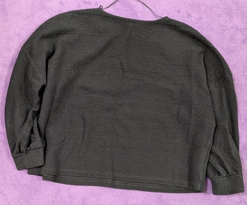 Sweatshirt-Pullover mit Struktur, schwarz - Bild 2