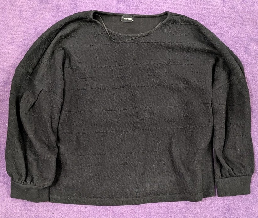 Sweatshirt-Pullover mit Struktur, schwarz - Bild 1