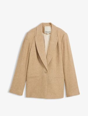 Wollblazer mit Fischgratmuster